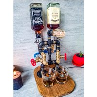 steampunk Spender, Whiskeyfontäne, Getränkespender, Alkoholspender, Bourbon Shot Whiskey Dekanter, Spender von PipeLightingStudio