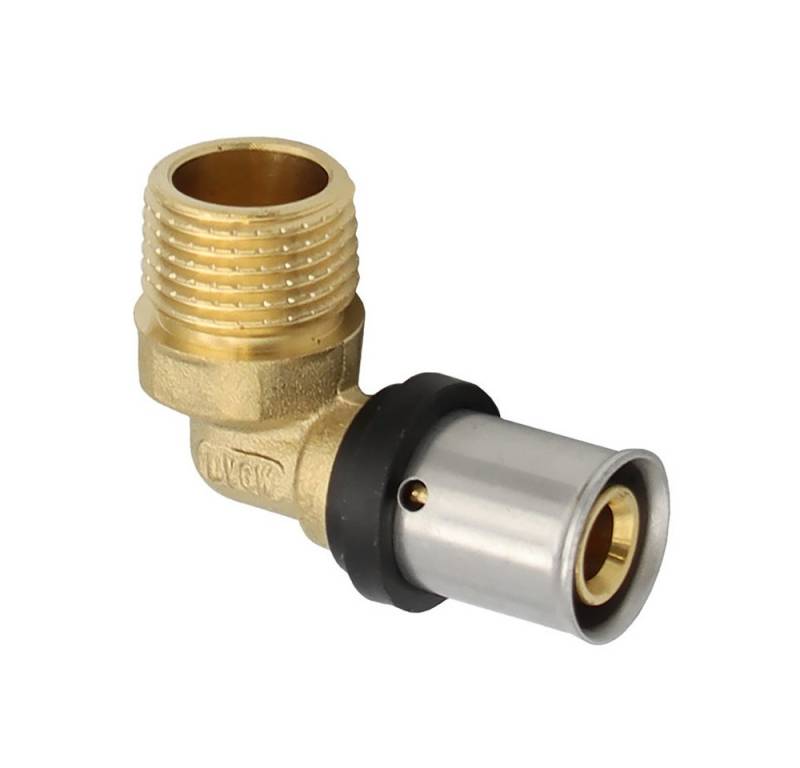 PipeTec Deutschland Pressfitting Pressfitting Winkel Übergang 16x2 mm 1/2 Zoll AG TH Kontur von PipeTec Deutschland