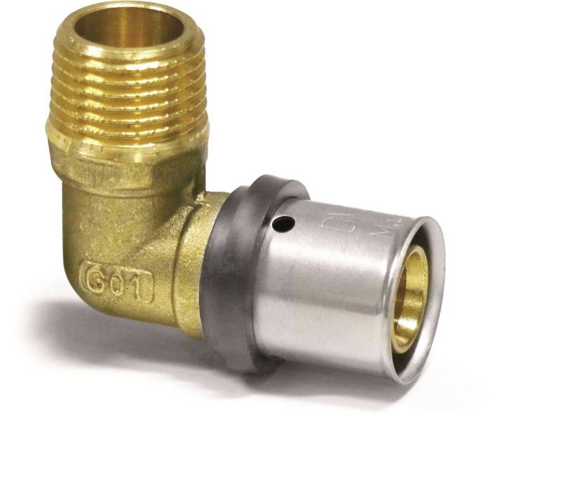 PipeTec Deutschland Pressfitting Pipetec Pressfitting Winkel Übergang 32x3 mm 1 Zoll AG TH Kontur von PipeTec Deutschland