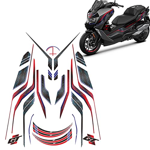 Für BMW C400GT C400 Gt 3D-Druck wasserdichte Verkleidung Emblem Aufkleber Aufkleber Motorrad Körper Full Kits Dekoration Aufkleber C400GT (Color : Red) von Pipeko