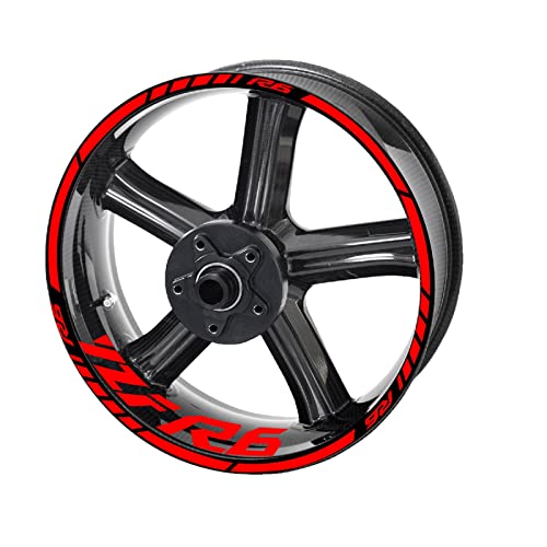 YZF R6 Radaufkleber Felgenaufkleber Für Yamaha R6 Logo Aufkleber Set Kit (Color : Reflective Red) von Pipeko