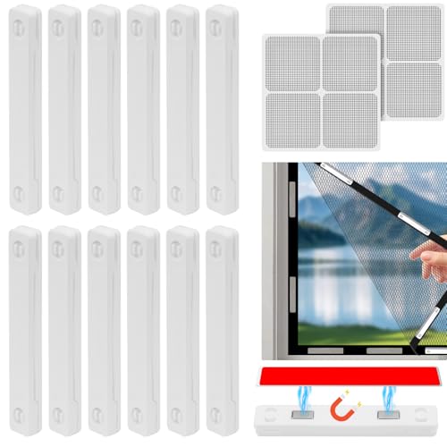 Fliegengitter Fenster Magnet Clips, 12 Stück Magnete Für Fliegengitter, DIY Magnet Fliegengitter Fenster, 2 Stück Fliegengitter Reparatur Set Magnetbefestigung Ohne Bohren für Küche Wohnzimmer Balkon Fliegengitter Fenster Magnet Clips, 12 Stück Magnete Für Fliegengitter, DIY Magnet Fliegengitter Fenster, 2 Stück Fliegengitter Reparatur Set Magnetbefestigung Ohne Bohren für Küche Wohnzimmer Balkon von Pipihome