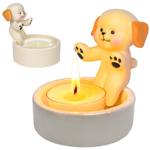 Kitten Candle Holder,Warming Paws Cat Gypsum Candle Holder,Katzen-Kerzenhalter,Cartoon-Kätzchen-Kerzenhalter,Kätzchen Wärmt Seine Pfoten, Cat Gifts for Cat Lovers (C) von Pipihome