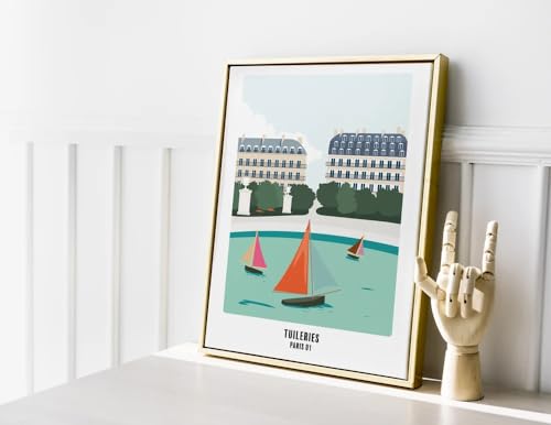 Piplet Paper Poster Boote Des Tuileries Format A3 von Piplet Paper