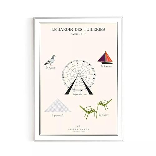 Piplet Paper Poster Jardin Des Tuileries A3 von Piplet Paper