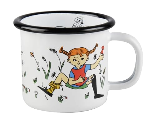 Muurla - Emaillebecher - Henkelbecher - Motiv: Pippi Langstrumpf - robust - 150 ml von Muurla