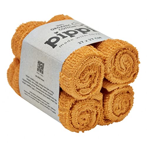 Pippi Baby Waschtücher 4er Pack aus Frottee (senfgelb) von Pippi