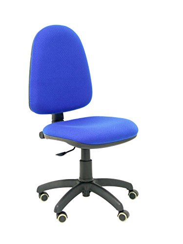 PIQUERAS Y CRESPO Modell 04CP Ergonomischer Bürostuhl mit Permanentkontaktmechanik, höhenverstellbar und räder parkett Sitz und Rücken gepolstert in Stoff BALI blau von Piqueras y Crespo