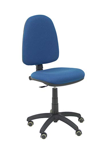 PIQUERAS Y CRESPO Modell 04CP Ergonomischer Bürostuhl mit Permanentkontaktmechanik, höhenverstellbar und räder parkett Sitz und Rücken gepolstert in Stoff BALI marineblau von Piqueras y Crespo