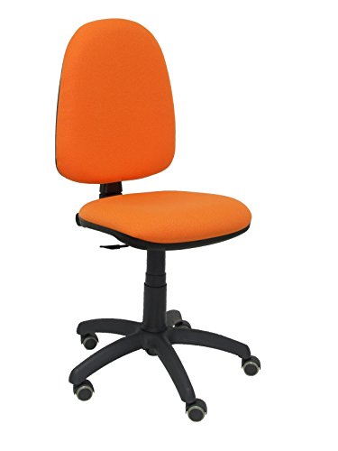 PIQUERAS Y CRESPO Modell 04CP Ergonomischer Bürostuhl mit Permanentkontaktmechanik, höhenverstellbar und räder parkett Sitz und Rücken gepolstert in Stoff BALI orange von Piqueras y Crespo