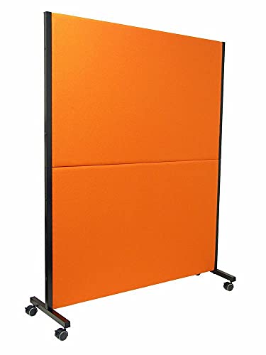 PIQUERAS Y CRESPO Modell Valdeganga – Trennwand für Büro und Arbeitsplatz, abnehmbar und mit schwarzem Rahmen – Bezug aus Stoff Bali, Orange von Piqueras y Crespo