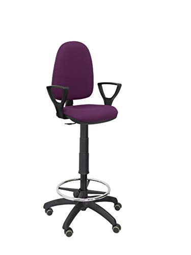 Piqueras y Crespo t04cp – ergonomischer Hocker, höhenverstellbar, ARO Fußstütze und Rollen, Parquet dunkelviolett von Piqueras y Crespo