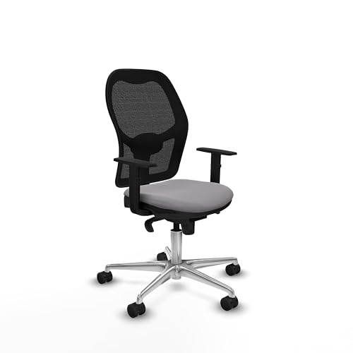Piqueras y Crespo 8-Stunden-Bürostuhl mit fester Rückenlehne, 1D-Armen, Lendenwirbelstütze 1D und Synchronmechanik in 5 Positionen, ideal für gute Körperhaltung und Verwendung auf Parkett von Piqueras y Crespo