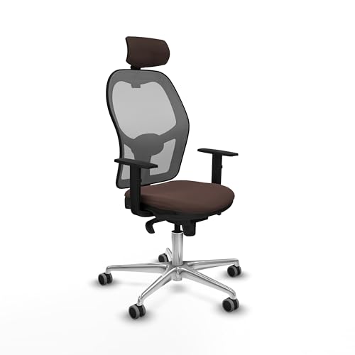 Piqueras y Crespo Anatomischer Bürostuhl mit fester Rückenlehne, 2D-Kopfteil, Lendenwirbelstütze 1D, 1D-Arme, Synchronmechanik 5 Positionen, gepolsterte Farbe, belastbar bis 120 kg, 24 Stunden von Piqueras y Crespo