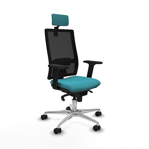 Piqueras y Crespo Arbeitsstühle mit Rollen und höhenverstellbarer Rückenlehne, Modell Horna, mit 2D-Armen, 2D-Kopfteil und 1D-Lendenwirbelstütze in attraktiver Farbe von Piqueras y Crespo