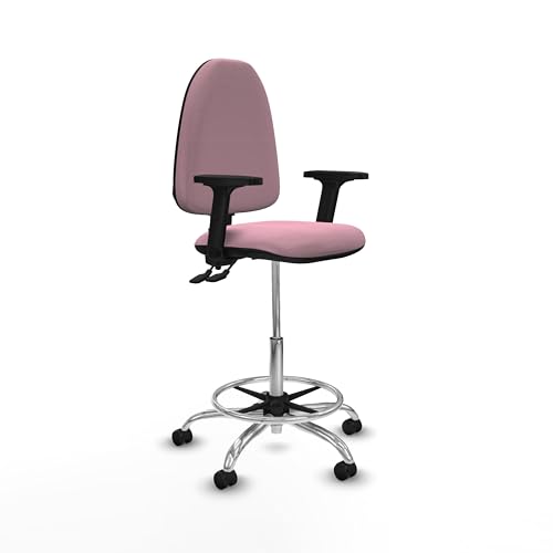 Piqueras y Crespo Aýna Hocker, hohe Bürostühle mit Rollen, ideal als Bürostuhl, mit höhenverstellbarer Rückenlehne und 2D-Armlehnen, belastbar bis 100 kg von Piqueras y Crespo