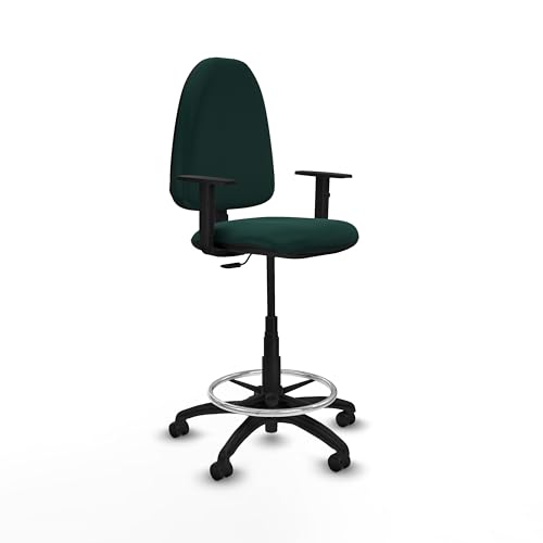 Piqueras y Crespo Aýna Hocker, ideal für Schreibtisch, hohe Kassierstühle und Bürohochhocker, mit verstellbarer Rückenlehne und 1D-Armlehnen, belastbar bis 100 kg von Piqueras y Crespo