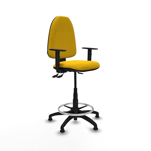 Piqueras y Crespo Aýna Hocker: Ergonomischer Arbeitshocker, hoch mit Rollen, höhenverstellbare Rückenlehne und 1D-Armlehnen, ideal für 8 Stunden Nutzung und maximales Gewicht von 100 kg von Piqueras y Crespo