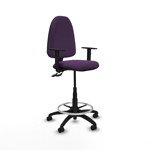 Piqueras y Crespo Aýna Hocker: Hoher Bürohocker mit verstellbarer Rückenlehne, 1D-Armlehnen und Permanentkontaktmechanismus, ideal für Schreibtisch und Theke von Piqueras y Crespo