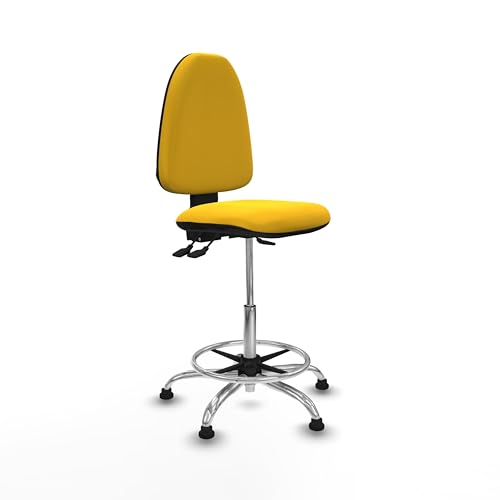 Piqueras y Crespo Aýna Hocker: Ideal für Büro mit Rollen, hohe Arbeitshöhe und verstellbare Rückenlehne, belastbar bis 100 kg für eine Verwendung von 4-6 Stunden von Piqueras y Crespo