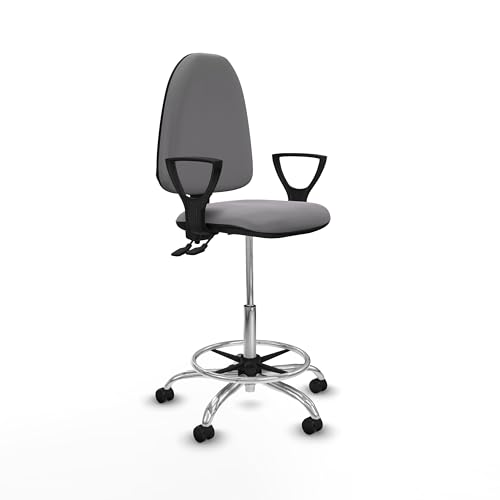 Piqueras y Crespo Aýna Hocker: Ideal für Schreibtisch, Hochstheke und Büro, mit verstellbarer Rückenlehne und festen Armen, belastbar bis 100 kg von Piqueras y Crespo