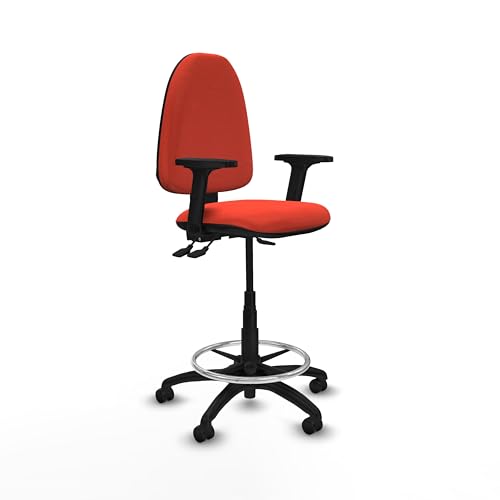 Piqueras y Crespo Aýna Hocker: ideal für Schreibtisch und ergonomisches Arbeiten, mit verstellbarer Rückenlehne und 2D-Armen, belastbar bis 100 kg von Piqueras y Crespo
