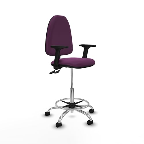 Piqueras y Crespo Aýna Hoher Bürohocker mit verstellbarer Rückenlehne, 2D-Armlehnen und Permanentkontaktmechanismus, ideal für Schreibtisch, Hocker von Piqueras y Crespo