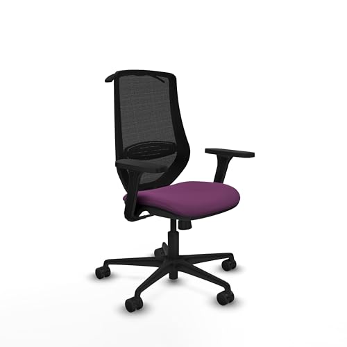 Piqueras y Crespo Bequeme Bürostühle mit fester Rückenlehne, 3D-Armen, 1D-Lendenwirbelstütze und Synchronmechanik in 4 Positionen, ideal für Schreibtisch und Meetings von Piqueras y Crespo