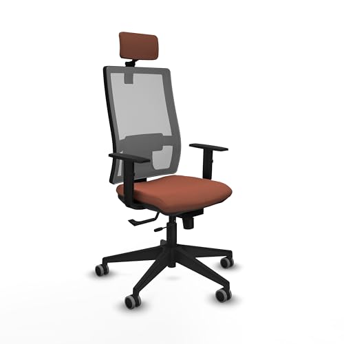 Piqueras y Crespo Bürostuhl mit 1D-Armen, Synchronmechanik, 2D-Kopfteil, 1D-Lendenwirbelstütze und höhenverstellbare Rückenlehne. von Piqueras y Crespo