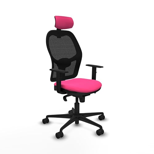 Piqueras y Crespo Chorquera Bürostuhl mit fester Rückenlehne, 2D-Kopfteil, Lendenwirbelstütze, 1D-Arme, Synchronmechanik 5 Positionen, 120 kg, 24 Stunden Lebensdauer, ideal für Home Office von Piqueras y Crespo