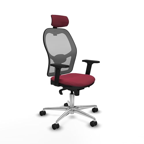 Piqueras y Crespo Chorquera Stuhl für die Arbeit zu Hause, Büro und Schreibtisch mit fester Rückenlehne, 2D-Kopfteil, 1D-Lendenwirbelstütze, 2D-Arme, Synchronmechanik in 5 Positionen, bis zu 120 kg von Piqueras y Crespo