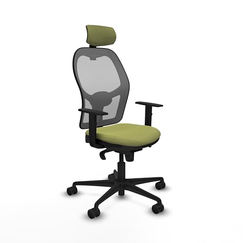 Piqueras y Crespo Elegante Stühle für Jorquera Schreibtisch mit fester Rückenlehne, 2D-Kopfteil, 1D-Lendenwirbelstütze, 1D-Arme, Synchronmechanik, 5 Positionen, 24-Stunden-Nutzung, Maximalgewicht 120 von Piqueras y Crespo