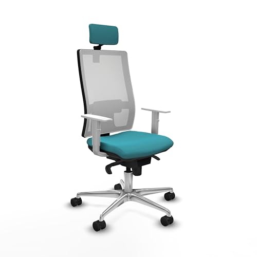 Piqueras y Crespo - Eleganter und funktionaler Bürostuhl mit Rollen und Öfen mit weißen Armlehnen, 5-fach Synchronmechanik, 2D-Kopfteil und verstellbarer Lendenwirbelstütze. Piqueras y Crespo - Eleganter und funktionaler Bürostuhl mit Rollen und Öfen mit weißen Armlehnen, 5-fach Synchronmechanik, 2D-Kopfteil und verstellbarer Lendenwirbelstütze. von Piqueras y Crespo