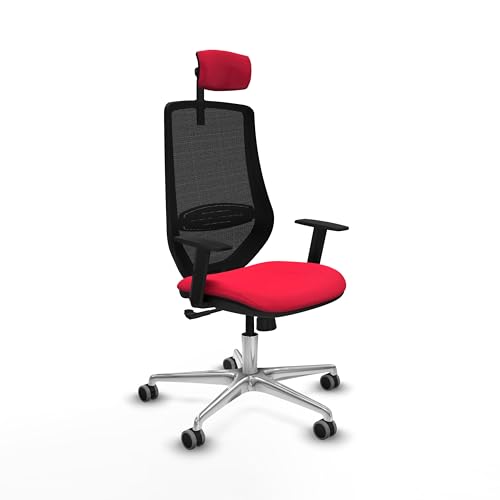 Piqueras y Crespo Ergonomische Stühle mit fester Rückenlehne, 2D-Kopfteil, 1D-Lendenwirbelstütze, 1D-Armlehnen und Synchronmechanik in 4 Positionen, 8 Stunden Nutzungsdauer, Maximalgewicht 120 kg von Piqueras y Crespo