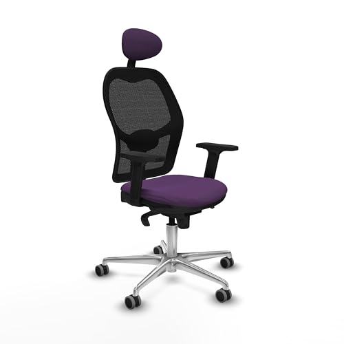 Piqueras y Crespo Ergonomischer Bürostuhl für Studio und Computer mit festem Kopfteil, 1D-Lendenwirbelstütze, feste Rückenlehne, 2D-Armlehnen, Synchronmechanik in 5 Positionen, bis zu 120 kg, 8 von Piqueras y Crespo