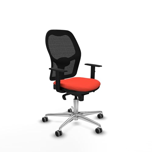 Piqueras y Crespo Ergonomischer Bürostuhl mit fester Rückenlehne, 1D-Arme, Lendenwirbelstütze 1D, Synchronmechanik 5 Positionen, für 8 Stunden Nutzung und Maximalgewicht 120 kg, Farbe Holz von Piqueras y Crespo