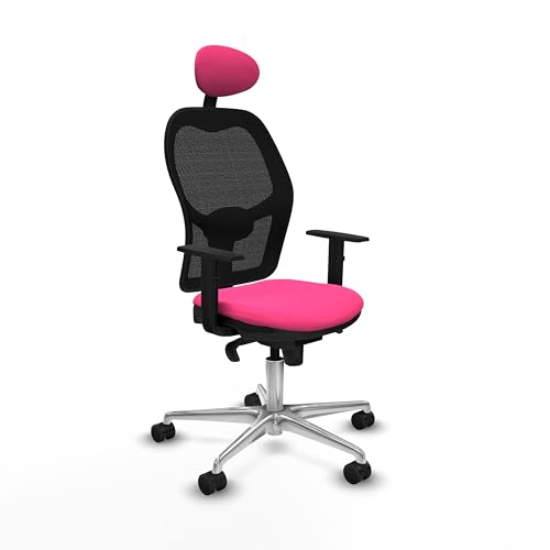 Piqueras y Crespo Ergonomischer Bürostuhl mit fester Rückenlehne, festes Kopfteil, Lendenwirbelstütze 1D, 1D-Arme, Synchronmechanik 5 Positionen, für 8 Stunden Nutzung und maximales Gewicht von 120 kg von Piqueras y Crespo