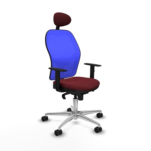Piqueras y Crespo Ergonomischer Computerstuhl mit 1D-Armlehnen, festem Kopf, 1D Lendenwirbelstütze und fester Rückenlehne aus Samt, ideal für 8-Stunden-Arbeiten und bis zu 120 kg von Piqueras y Crespo
