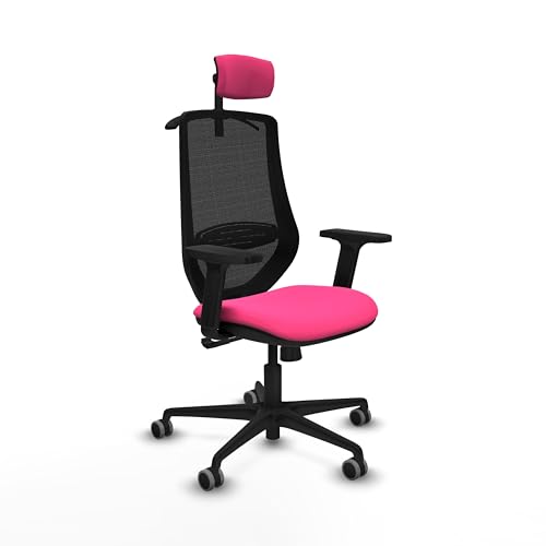 Piqueras y Crespo Ergonomischer PC-Stuhl mit fester Rückenlehne, 2D-Kopfteil, 1D-Lendenwirbelstütze, 2D-Arme, 4-Wege-Synchronmechanik, für 8 Stunden Nutzung und maximales Gewicht von 120 kg von Piqueras y Crespo
