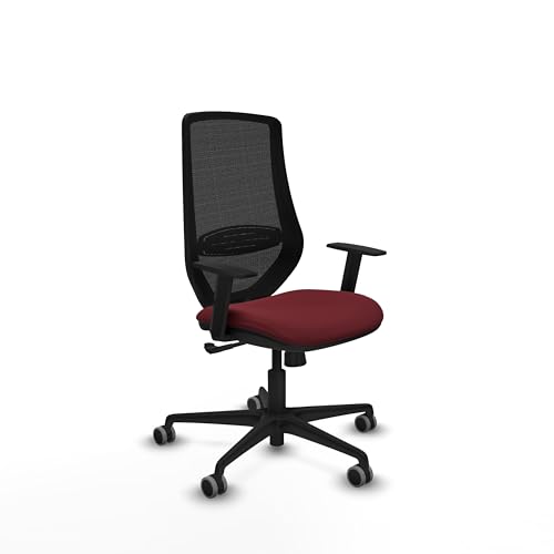 Piqueras y Crespo Ergonomischer Schreibtischstuhl für 8 Stunden Nutzung, maximales Gewicht 120 kg, mit 1D-Armen, 4-Wege-Synchronmechanik, 1D-Rückenstütze, feste Rückenlehne, ohne Kopfteil von Piqueras y Crespo