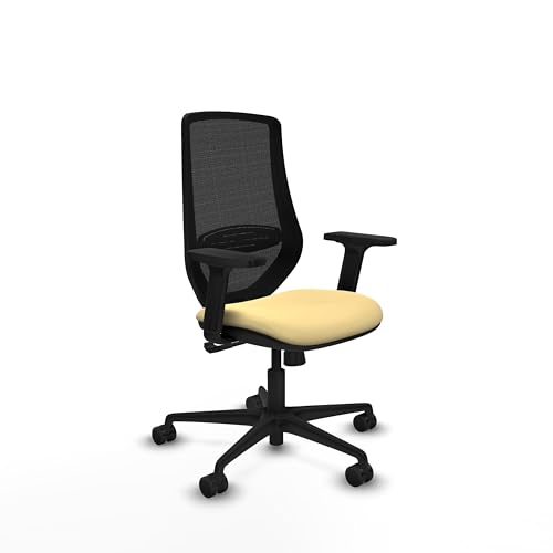 Piqueras y Crespo Ergonomischer Stuhl für Arbeiten im Stehen, mit fester Rückenlehne, 2D-Arme, Lendenwirbelstütze 1D, Synchronmechanik 4 Positionen, 120 kg, 8 Stunden Nutzung von Piqueras y Crespo