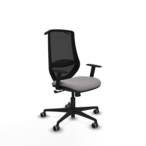Piqueras y Crespo Ergonomischer Stuhl für die Arbeit zu Hause mit verstellbaren Armlehnen, 1D-Lendenwirbelstütze, feste Rückenlehne und Synchronmechanik in 4 Positionen von Piqueras y Crespo