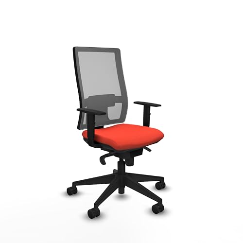 Piqueras y Crespo Ergonomischer kleiner Stuhl mit höhenverstellbarer Rückenlehne, 1D-Lendenwirbelstütze und 1D-Armlehnen in attraktiver Farbe für das Büro von Piqueras y Crespo