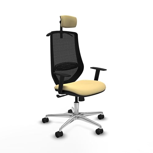 Piqueras y Crespo Ergonomischer sparsamer Stuhl mit 1D-Armen, feste Rückenlehne, 2D-Kopfteil, 1D-Lendenwirbelstütze und Synchronmechanik in 4 Positionen, ideal für 8 Stunden Nutzung und maximales von Piqueras y Crespo