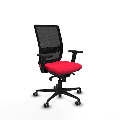 Piqueras y Crespo Haches ergonomischer Bürostuhl mit Liegesitz, Fußstütze und Lendenwirbelstütze 1D, feste Rückenlehne, 8 Stunden Verwendung, 100 kg, 2D-Arme, Synchronmechanik 5 Positionen von Piqueras y Crespo