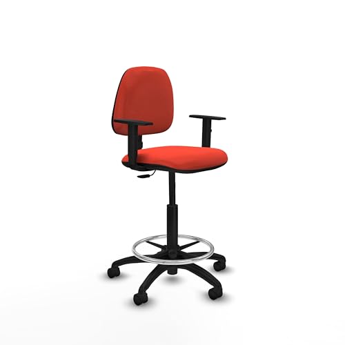 Piqueras y Crespo Isso Hocker, ideal für 4-6 Stunden Betrieb, mit höhenverstellbarer Rückenlehne und 1D-Armlehnen, Schreibtischhocker, hoher Arbeitshocker und Hocker für mechanische Werkstatt von Piqueras y Crespo