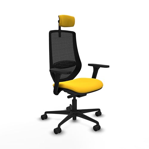 Piqueras y Crespo Mardos Hochstuhl, Bürokommode, ideal zum Stricken und Schreibtisch, mit 3D-Armen, Synchron-/Rücklack-Mechanismus, CAB2D-Kopfteil, L1D-Lendenwirbelstütze, feste Rückenlehne von Piqueras y Crespo