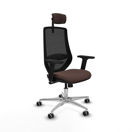 Piqueras y Crespo Mardos ergonomischer Stuhl für 8 Stunden Nutzung mit fester Rückenlehne, 2D-Kopfteil, 1D-Lendenwirbelstütze, 2D-Armlehnen und Synchronmechanik in 4 Positionen, belastbar bis 120 kg von Piqueras y Crespo