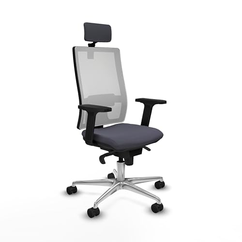 Piqueras y Crespo Sekretariatsstühle für Büro und klinische Empfangsstühle mit höhenverstellbarer Rückenlehne, L1D-Lendenwirbelstütze, CAB2D-Kopfteil, 2D-Armlehnen und Synchronmechanik in 5 Positionen von Piqueras y Crespo
