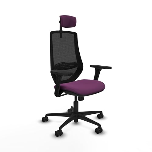 Piqueras y Crespo Sparsamer Bürostuhl mit fester Rückenlehne, 2D-Kopfteil, 1D-Lendenwirbelstütze, 3D-Armlehnen und Synchronmechanik in 4 Positionen, ideal für 24 Stunden Nutzung und maximales Gewicht von Piqueras y Crespo